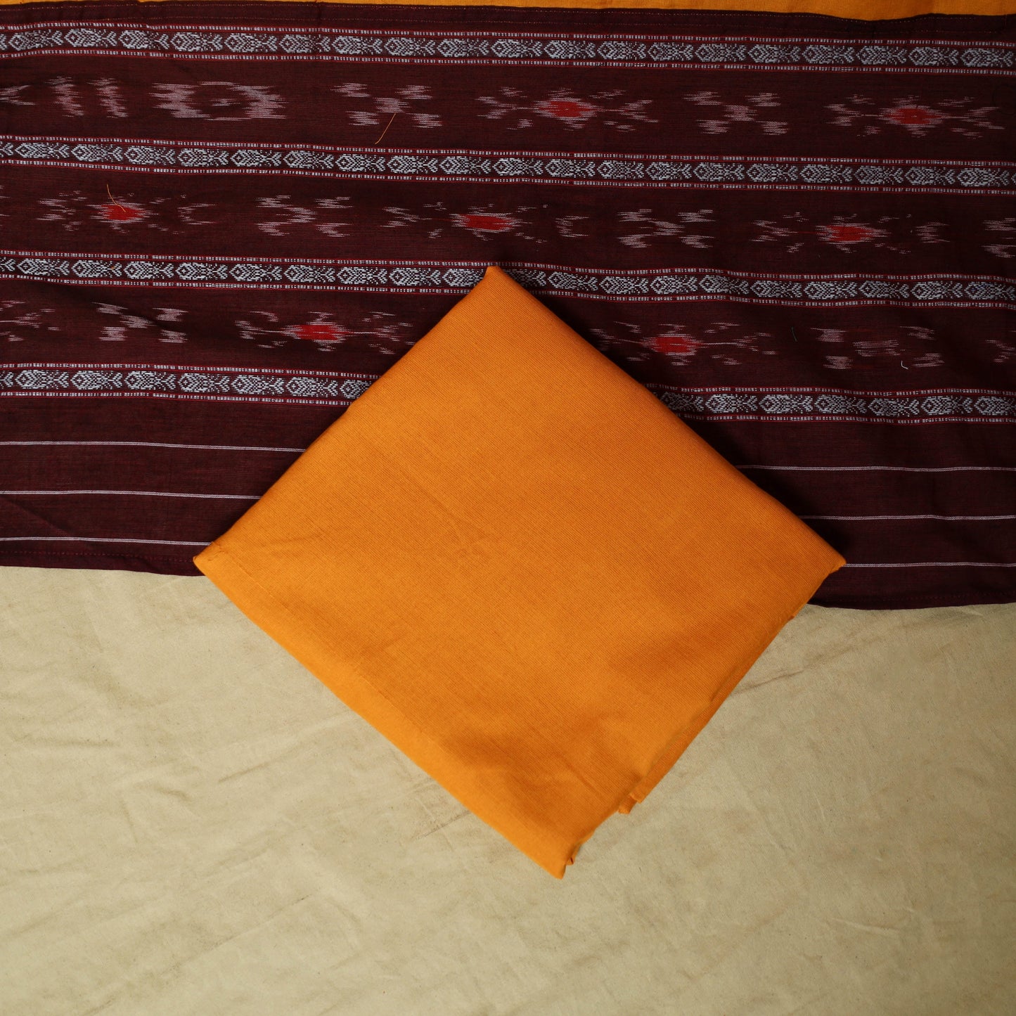 Sambalpuri ikat handloom cotton 3pc unstitched dress