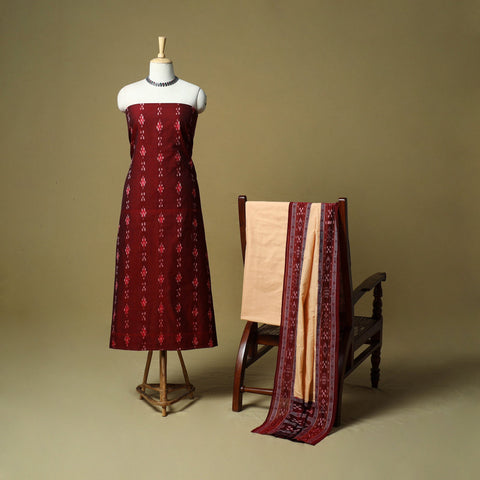Sambalpuri ikat handloom cotton 3pc unstitched dress