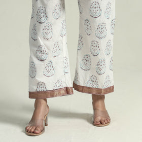 Buy Sanganeri Block Printed Maheshwari Silk Kurta with Palazzo & Dupatta Set Online at iTokri.com