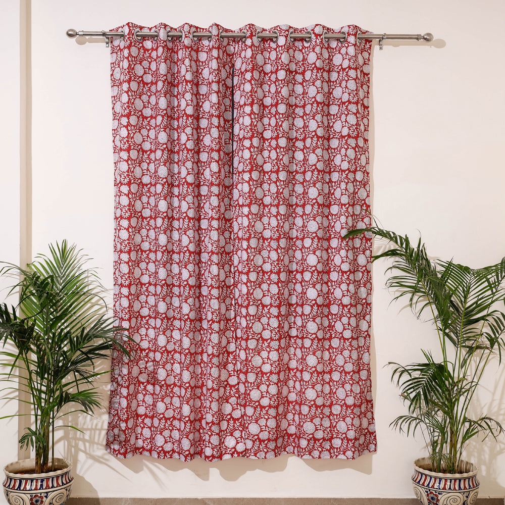  Sanganeri Block Print Pure Cotton Door Curtain 