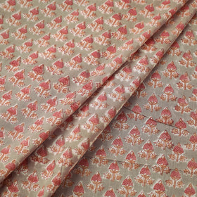  Maroon Sanganeri Block Print Cotton Fabric