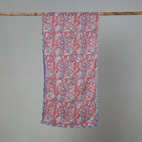 Maroon - sanganeri cotton stole 10 - handcrafted