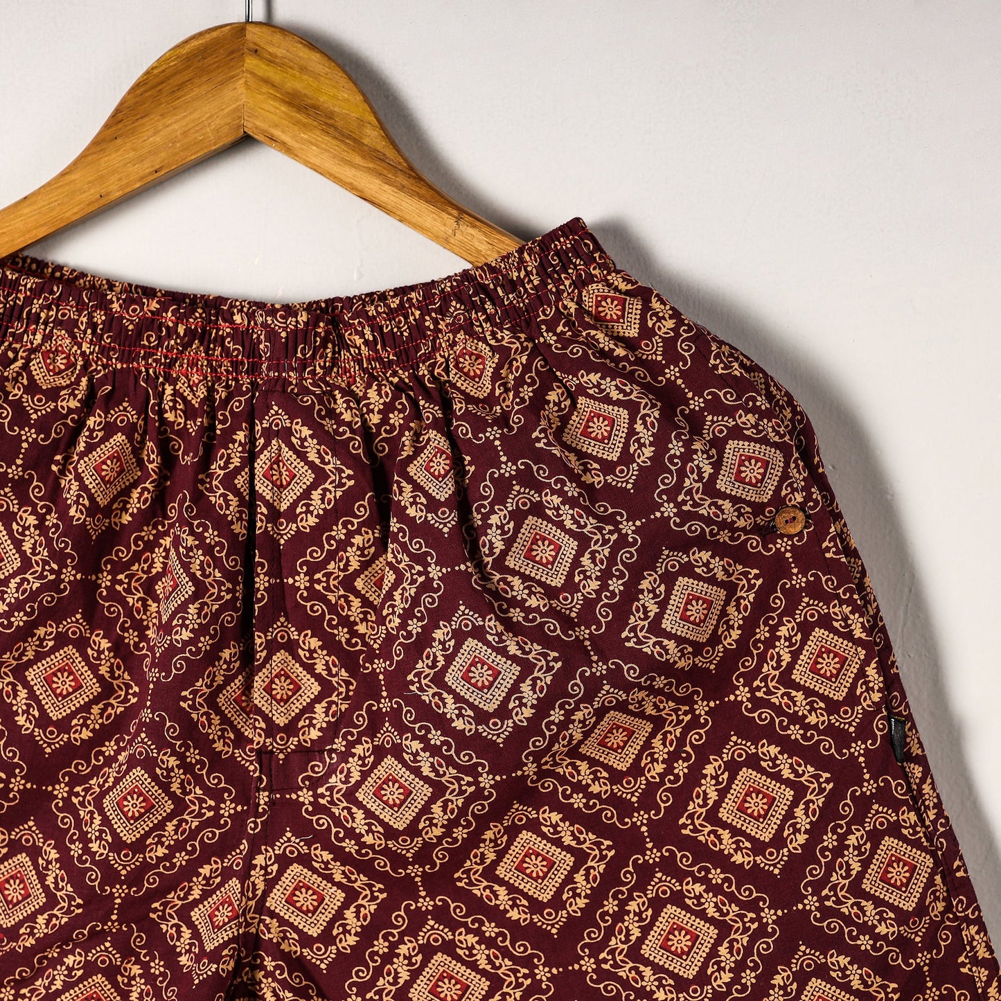  Sanganeri Block Printed Cotton Unisex Boxer/Shorts 