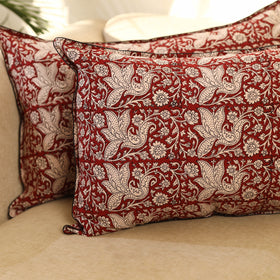 Buy Set of 2 Maroon Bagh Block Print Cotton Pillow Covers 