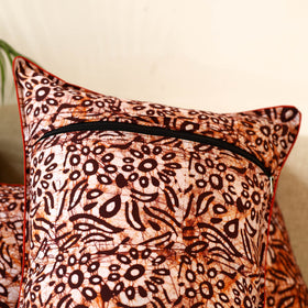 Maroon - set of 2 hand batik cotton pillow covers 20