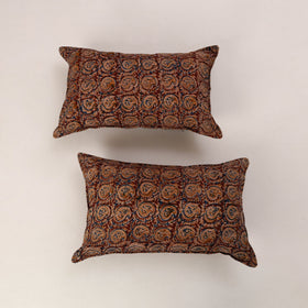 Maroon - set of 2 kalamkari cotton pillow covers 34