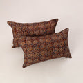 Maroon - set of 2 kalamkari cotton pillow covers 34