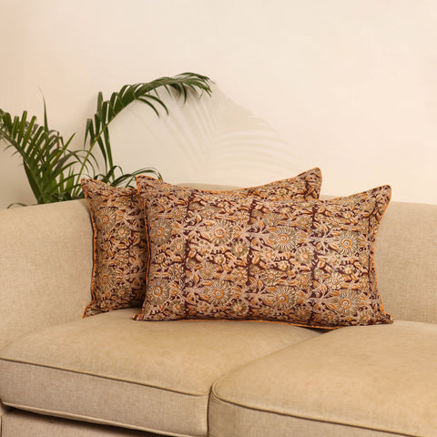 Maroon - set of 2 kalamkari hand pillow covers 30