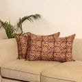 Maroon - set of 2 kalamkari hand pillow covers 35
