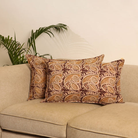 Maroon - set of 2 kalamkari hand pillow covers 36