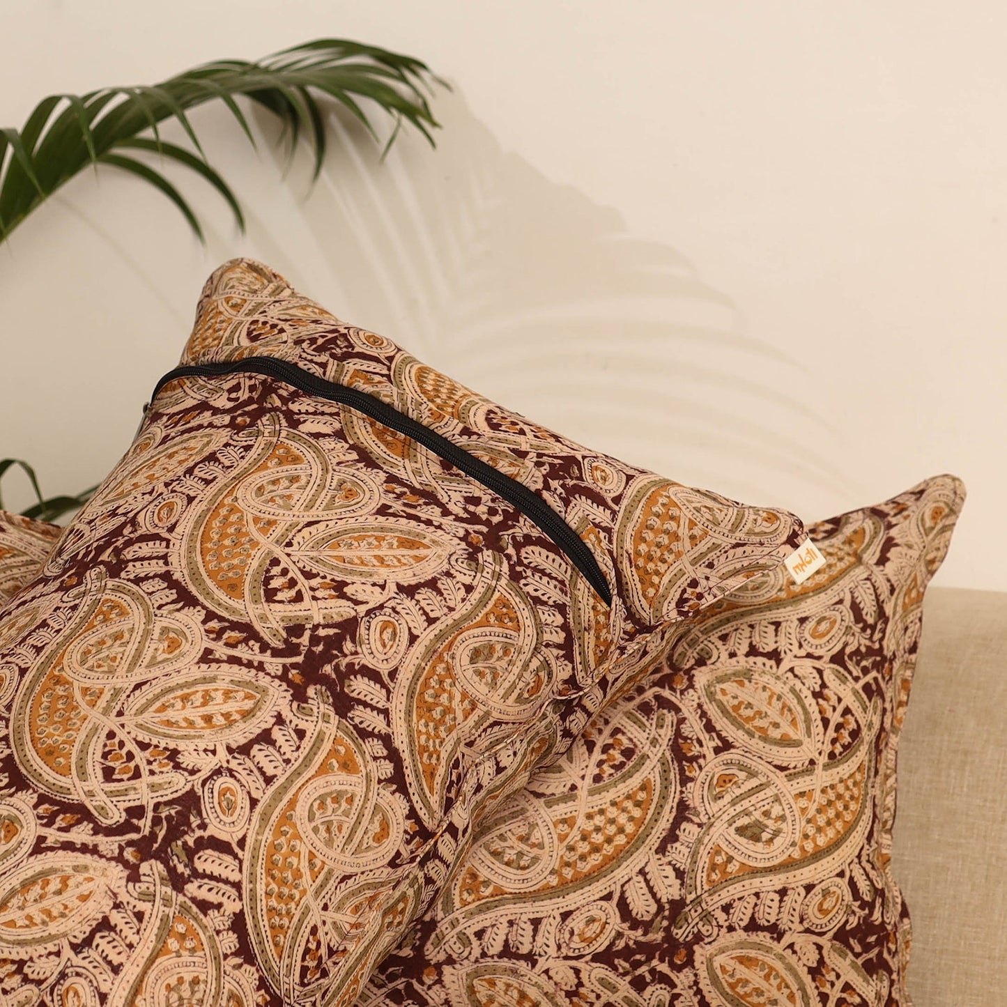 Maroon - set of 2 kalamkari hand pillow covers 36