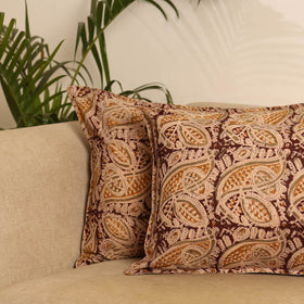 Maroon - set of 2 kalamkari hand pillow covers 36