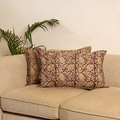 Maroon - set of 2 kalamkari hand pillow covers 38