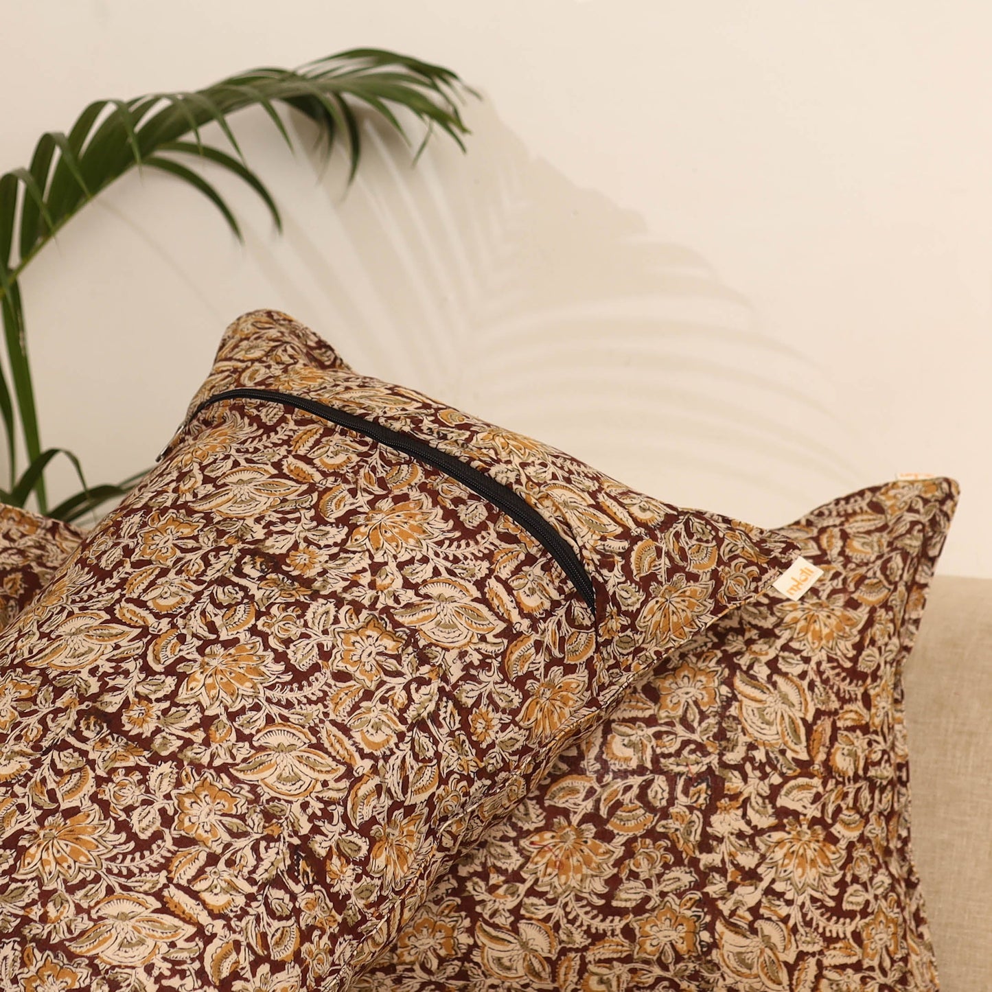 Maroon - set of 2 kalamkari hand pillow covers 47