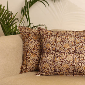 Maroon - set of 2 kalamkari hand pillow covers 47