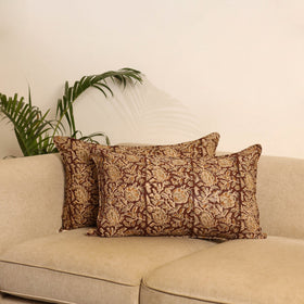 Maroon - set of 2 kalamkari hand pillow covers 48