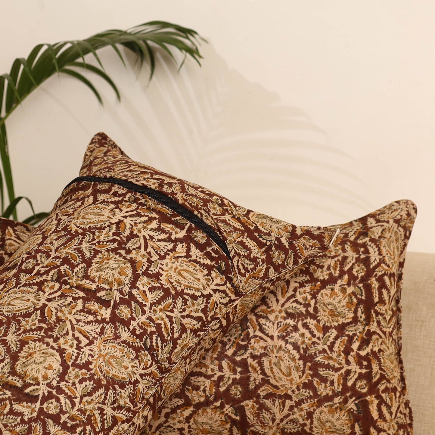 Maroon - set of 2 kalamkari hand pillow covers 48