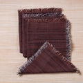  Maroon Handspun Handwoven Double Side Pure Cotton Table Napkins