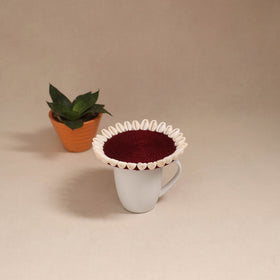 Shell work handcrafted thread coaster 04