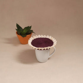 Shell work handcrafted thread coaster 07
