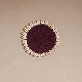 Shell work handcrafted thread coaster 07
