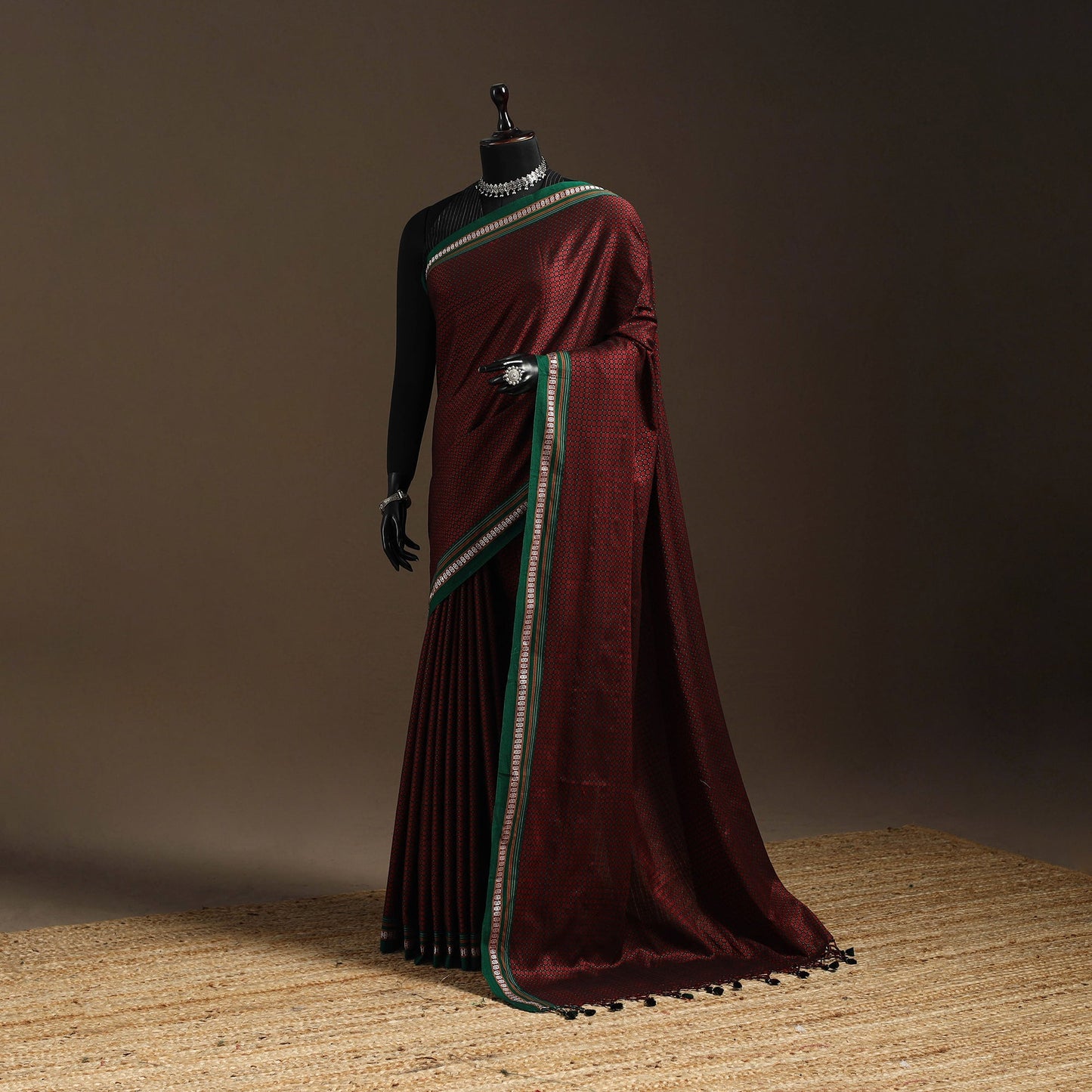 Silk cotton khun saree with chikki paras border 44