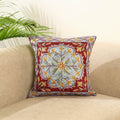 Maroon - silk thread crewel embroidery cushion cover (16 x