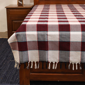 Maroon - single handloom cotton bed sheet (90 x 60 in) 110