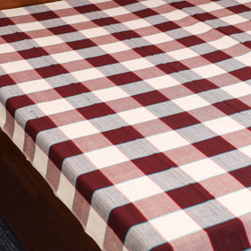 Maroon - single handloom cotton bed sheet (90 x 60 in) 110