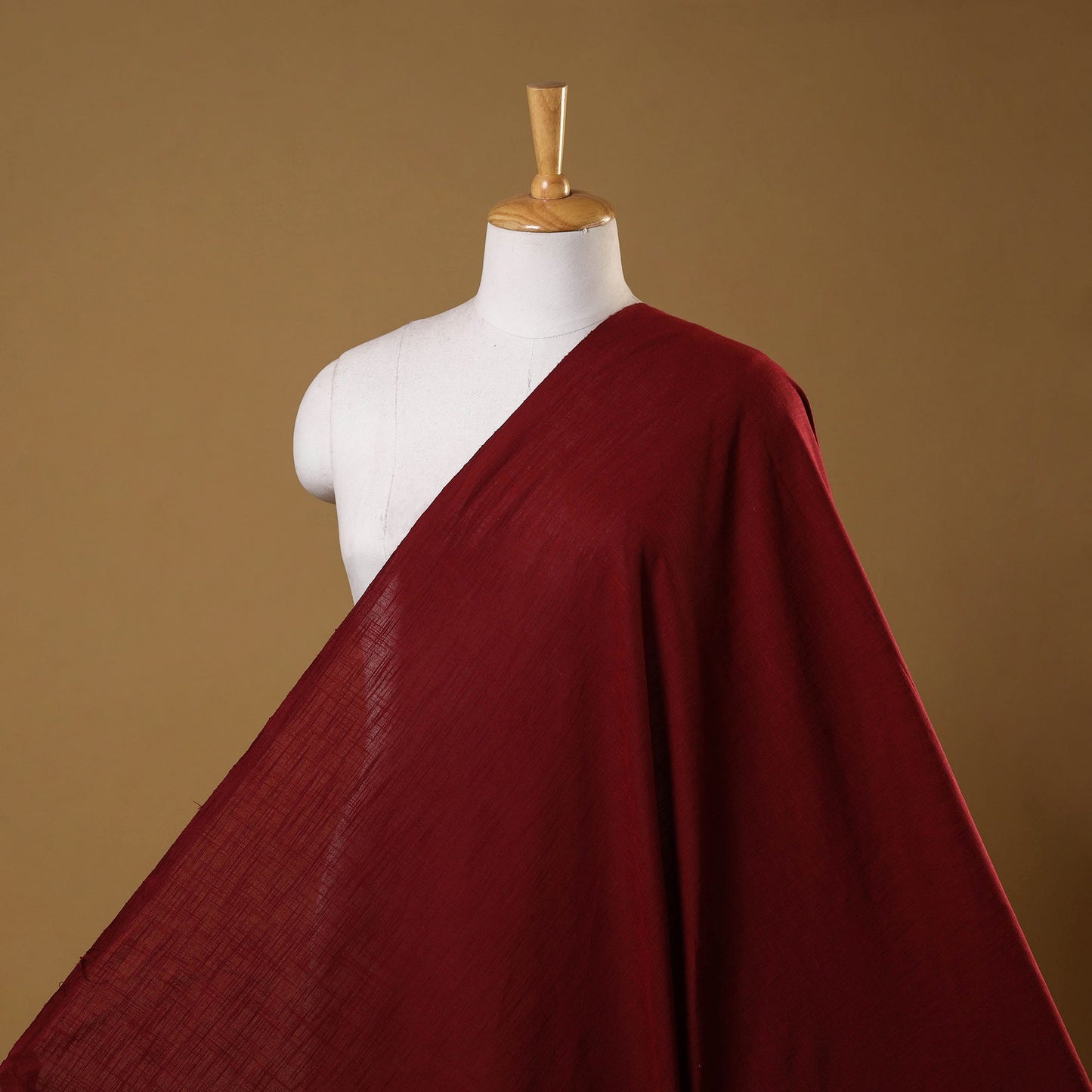 Maroon - slub cotton plain fabric 05 - handcrafted