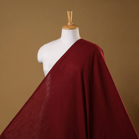 Maroon - slub cotton plain fabric 05 - handcrafted