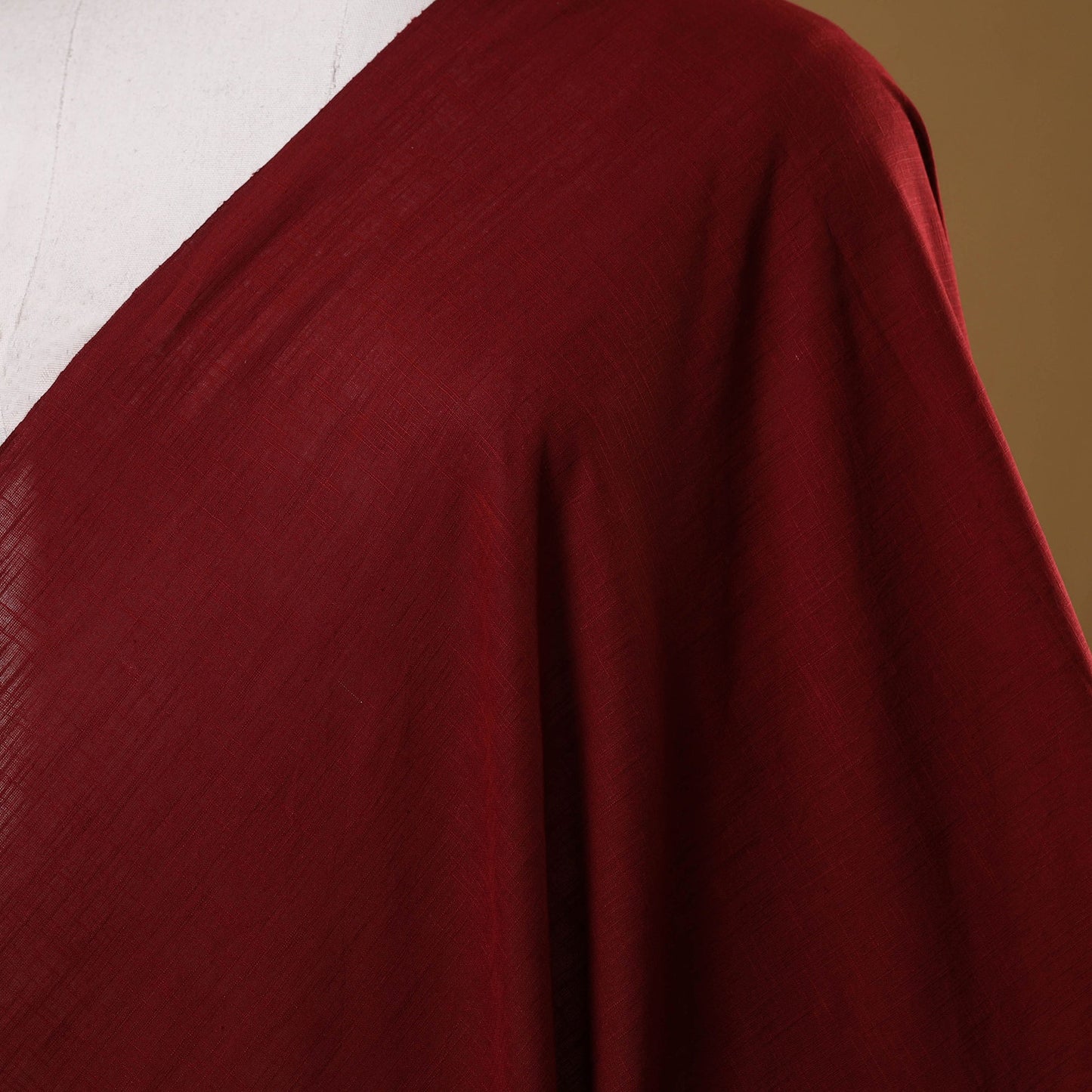 Maroon - slub cotton plain fabric 05 - handcrafted