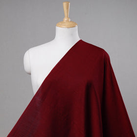 Maroon Slub Silk Plain Fabric 