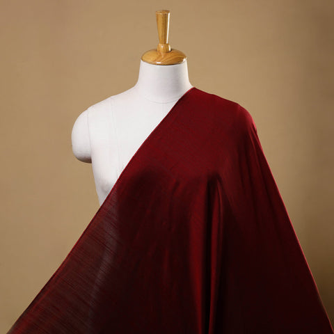 Maroon Slub Silk Plain Fabric 