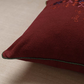 Maroon Soof Embroidery Cotton Cushion Cover