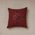 Maroon Soof Embroidery Cotton Cushion Cover