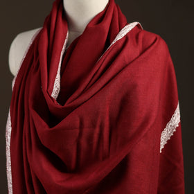 Maroon - sozni hand embroidery merino wool handwoven