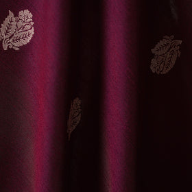 Maroon - spun dupion viscose silk thread buta fabric 04