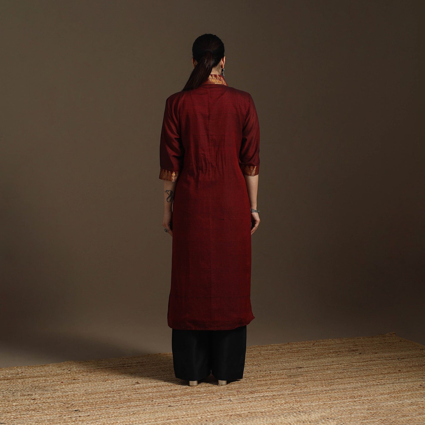 Straight cotton dharwad kurta 01 - handcrafted