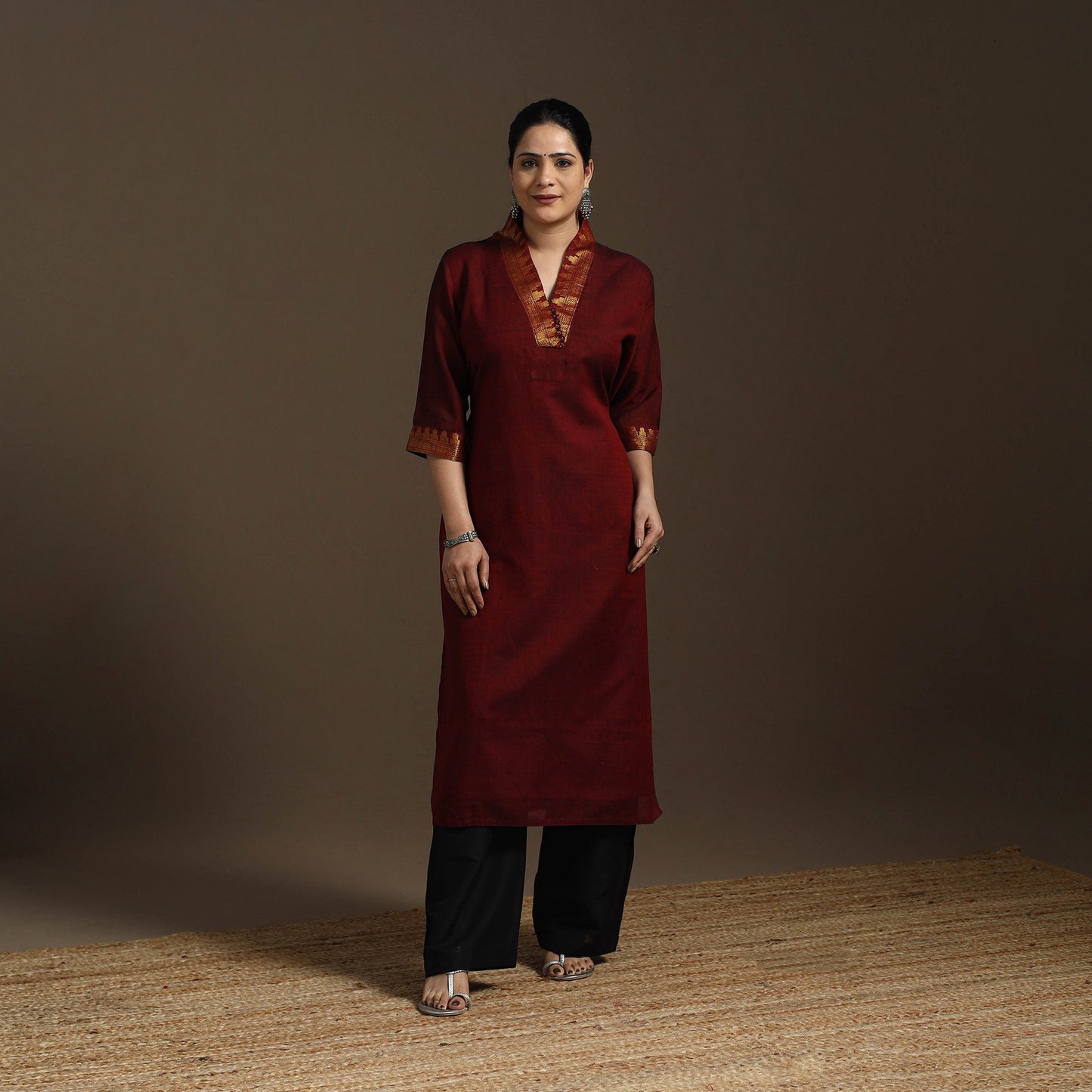 Straight cotton dharwad kurta 01 - handcrafted