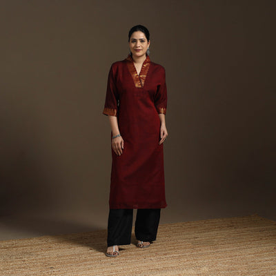 Straight cotton dharwad kurta 01 - handcrafted