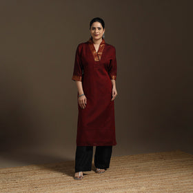 Straight cotton dharwad kurta 01 - handcrafted