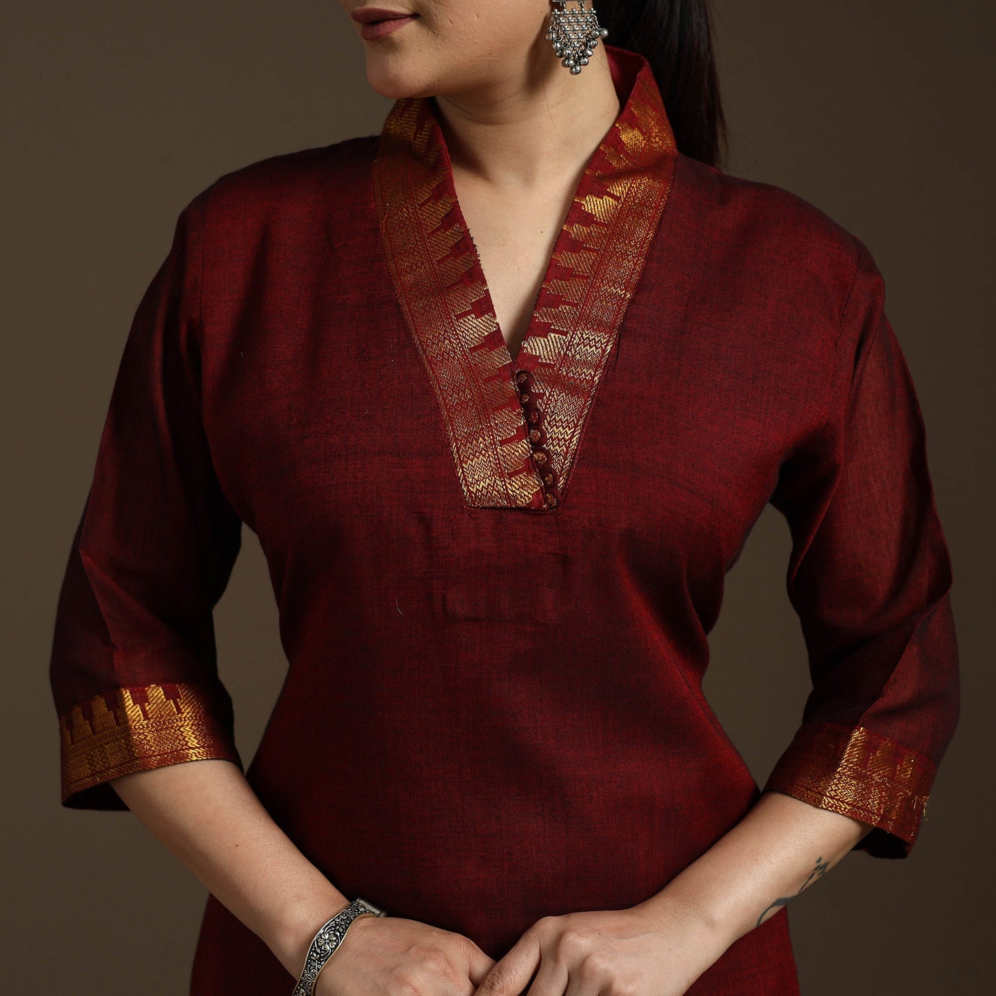 Straight cotton dharwad kurta 01 - handcrafted