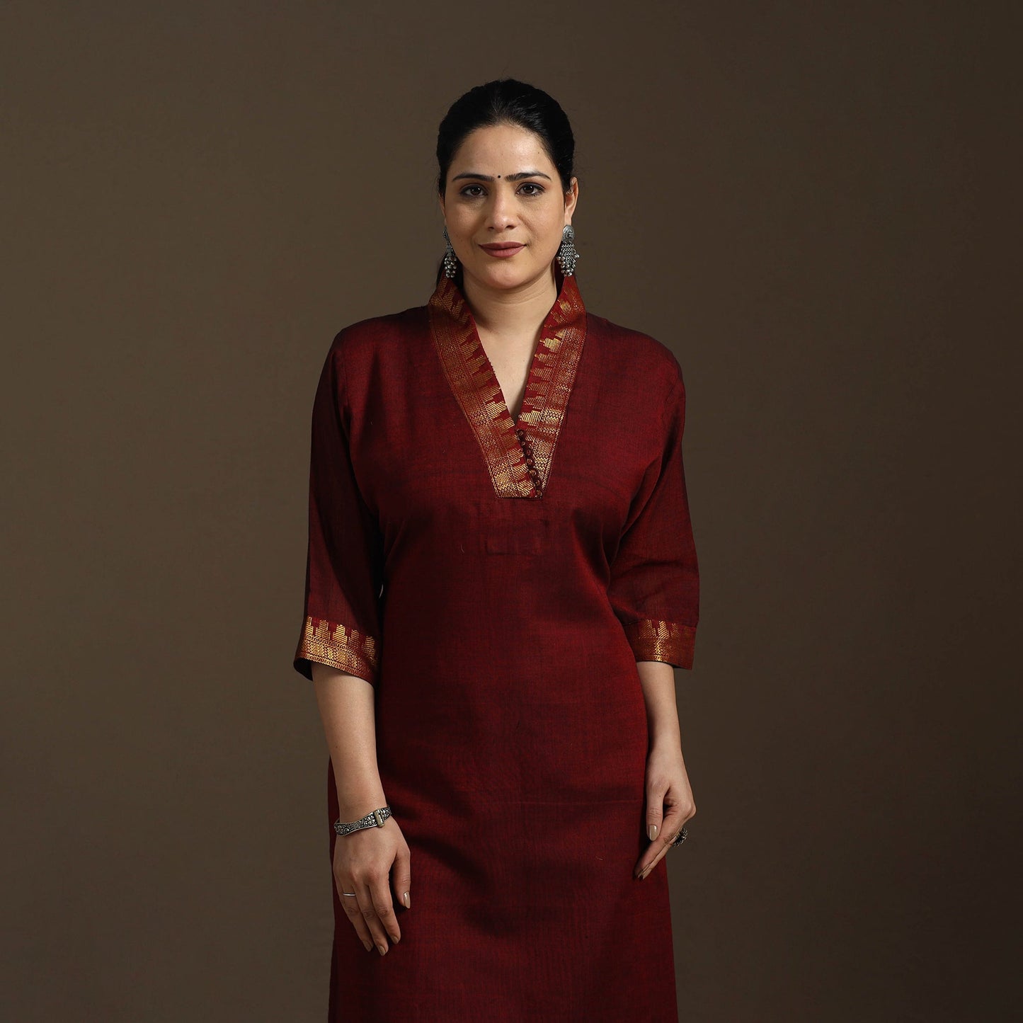 Straight cotton dharwad kurta 01 - handcrafted