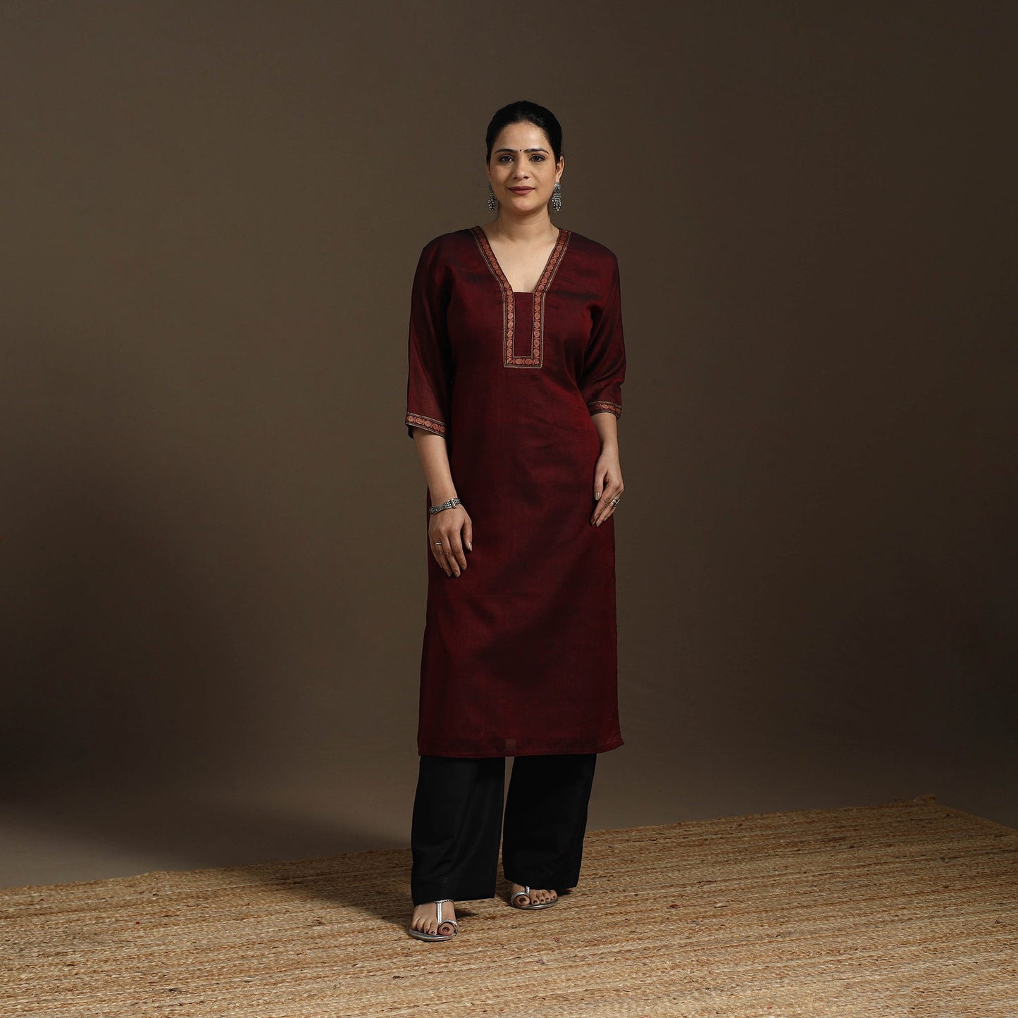 Straight cotton dharwad kurta 05 - handcrafted