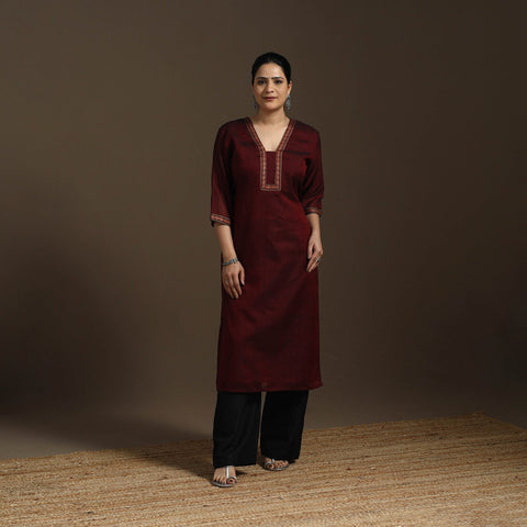 Straight cotton dharwad kurta 05 - handcrafted