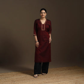 Straight cotton dharwad kurta 05 - handcrafted