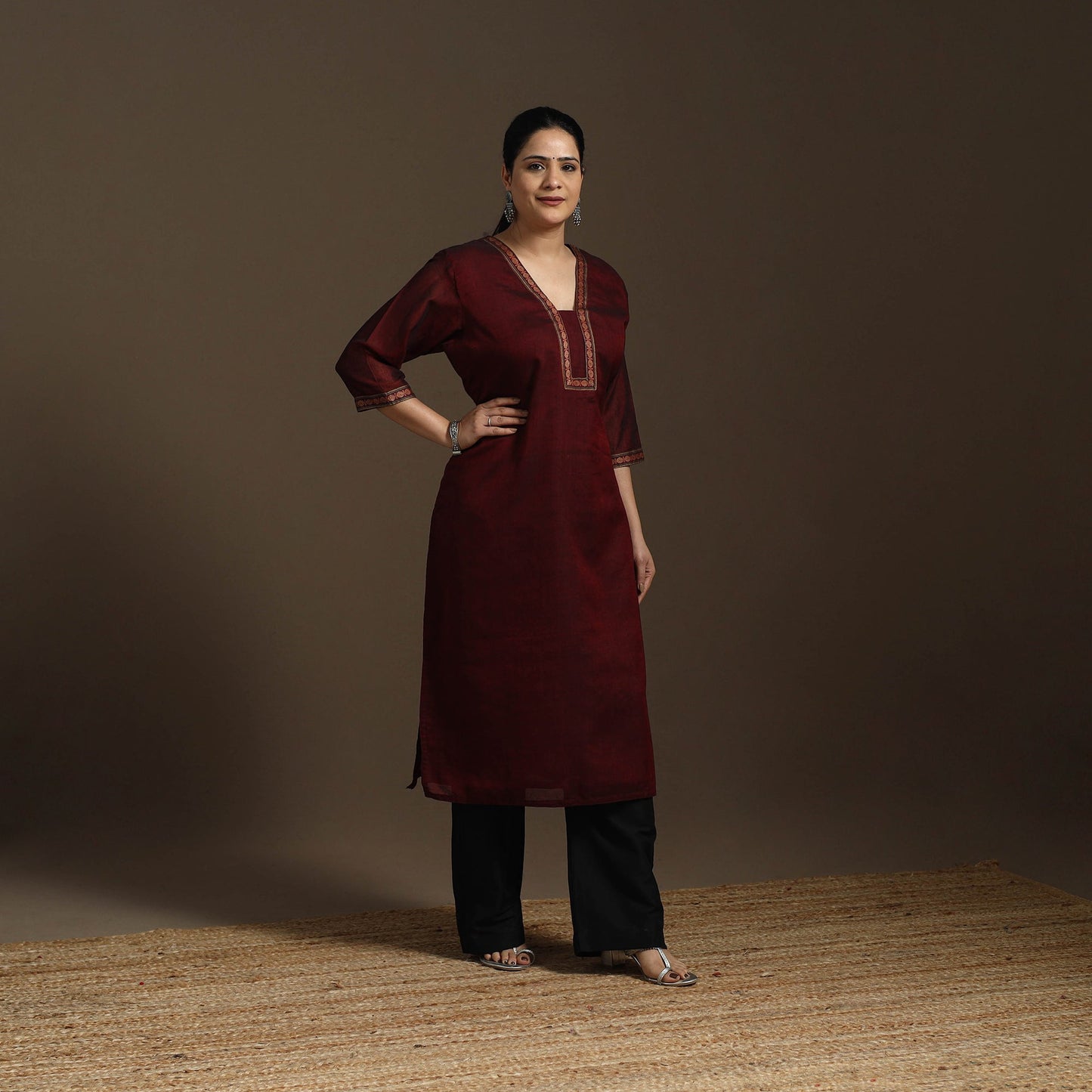 Straight cotton dharwad kurta 05 - handcrafted