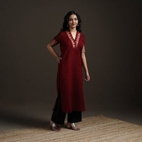 Straight cotton dharwad kurta for women 04 - handcrafted