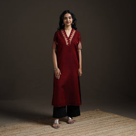 Straight cotton dharwad kurta for women 04 - handcrafted